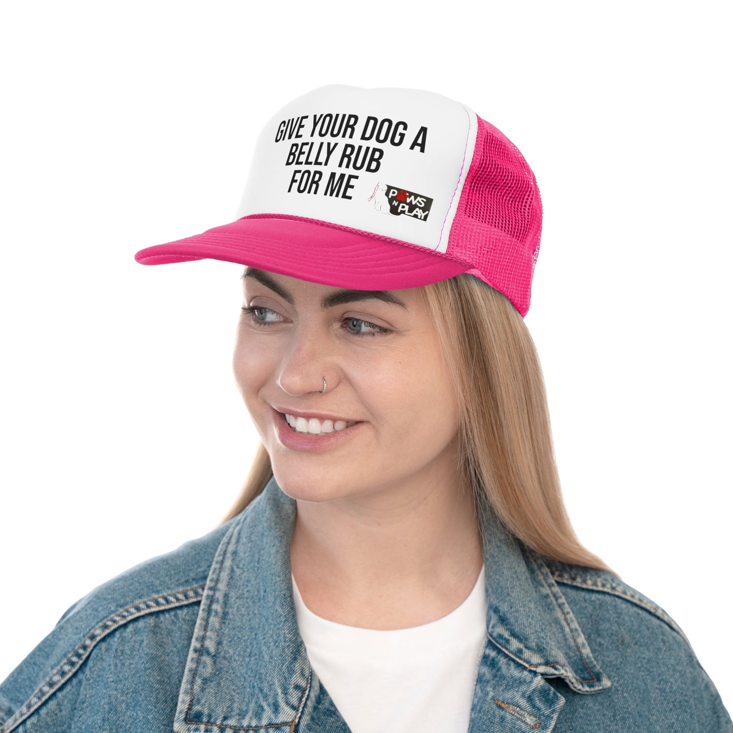 PNP Cap - Give Your Dog a Belly Rub for Me - PawsnPlay Logo Design