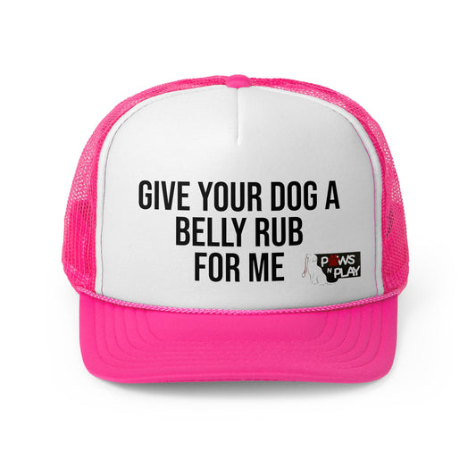 PNP Cap - Give Your Dog a Belly Rub for Me - PawsnPlay Logo Design